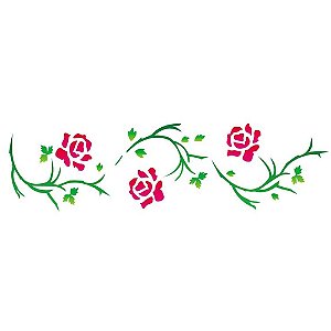 Stencil OPA 10x30 0339 Flores Rosas