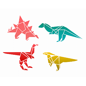 Stencil Opa 20x25 3121 Infantil Dinossauro Origami