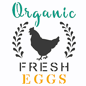 Stencil OPA 14x14 OPA 2923 FarmHouse Organic Fresh Eggs