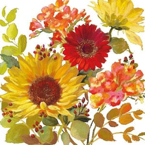 Guardanapo Sunny Flowers Cream 13315020 Ambiente com 2 peças
