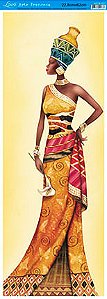 Decoupage Arte Francesa Vertical Africana com Flor AFVE-007 - Litoarte