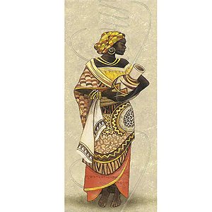 Papel Decoupage Arte Francesa Litoarte AFP-049 25x10cm Africana Segurando Vaso