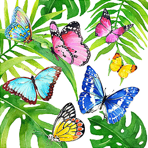 Guardanapo Tropical Butterflies 1333235 PPD com 2 peças