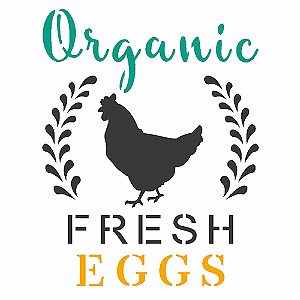 Stencil OPA 2903 FarmHouse Organic Fresh Eggs 10x10cm