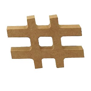 Enfeite de Mesa Hashtag 12cm x 18mm - Madeira MDF