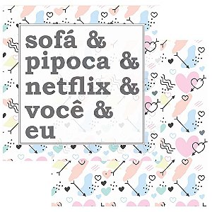 Papel Scrapbook 15x15 2792 Sofá e Pipoca OPACARD