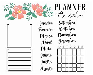 Stencil OPA 20x25 3398 Planner Anual Flores
