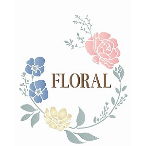 Stencil OPA 20x25 3444 Palavras Floral e Flores