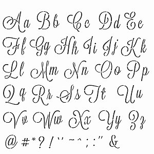 Stencil OPA 30,5x30,5 3417 Alfabeto Cursivo I