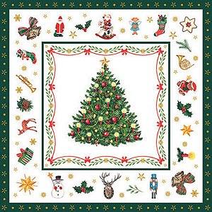 Guardanapo Natal Christmas Evergreen White 33314515 Ambiente com 2 peças