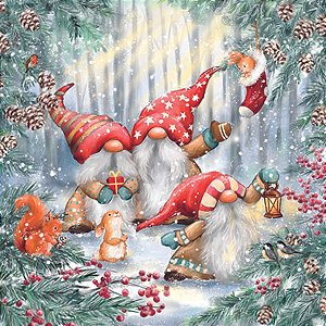 Guardanapo Natal Gnomes Snowy Forest 33317895 Ambiente com 2 peças