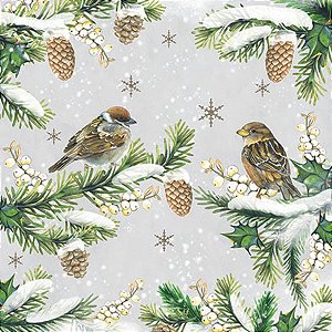 Guardanapo Sparrows In Snow 33314740 Ambiente com 2 peças