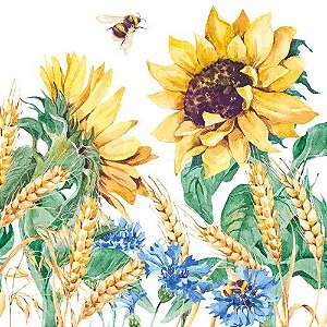 Guardanapo Sunflower and Wheat White 13313275 Ambiente com 2 peças