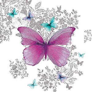 Guardanapo Butterfly Pattern 1333650 PPD com 2 peças