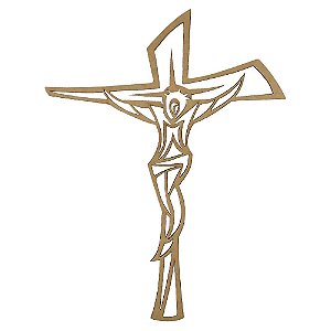 Aplique Crucifixo 15x11,3cm em MDF