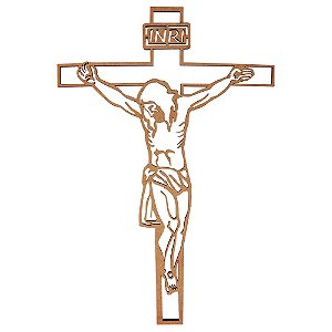 Aplique Crucifixo 27x18,2cm em MDF