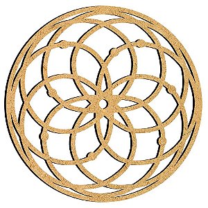 Mandala Simétrica 9,5X9,5cm em MDF