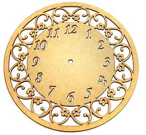 Relógio Margaridas com Número e Borda 33x33cm em MDF