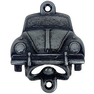 Abridor de Garrafas Fusca VW em Metal Prata Velho Escovado 8,9x6,5cm