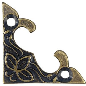 Cantoneira Flor em Metal Ouro Velho M 2,8x2,8cm