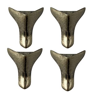 Pezinho Águia em Metal Prata Velha 2,7x2,7cm Kit com 4 peças