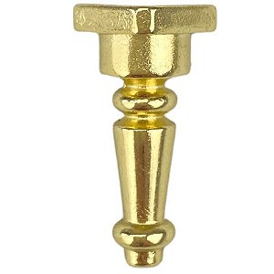 Pezinho Torneado Coluna em Metal Dourado 2,5x1,3cm