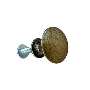 Puxador Botão Metal Ouro Velho 2,2x1,6cm