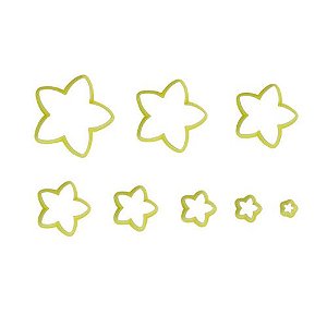 Jogo Cortadores Blue Star 465191 Estrela 8 unidades para Biscuit e Confeitaria