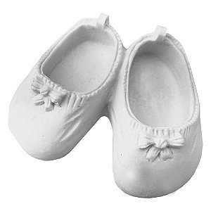 Aplique Par de Sapatos de Bebê com Laço 8,5x7x3cm Resina