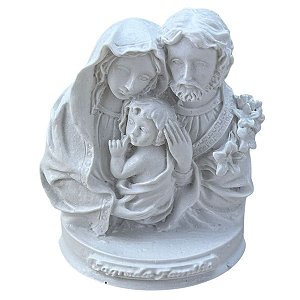 Aplique Sagrada Família Ramos com Pedestal 8x7cm Resina