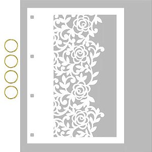Capa para Mini Álbum em Acrílico Branco Decore Crafts 15x21cm 2101-62 Renda II