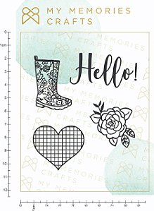 Carimbo de Silicone My Memories Crafts MMCMCT-009 Hello Flor