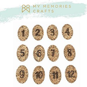 Kit Apliques em Cortiça Adesivados My Memories Crafts MMCMW2-013 Números