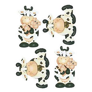 Aplique Litoarte APM3-187 3cm Vaca e Porco 4 peças