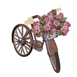 Aplique Litoarte APM8-1068 8cm Bicicleta com Rosas