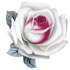 Aplique Litoarte APM8-1263 8cm Rosa Branca