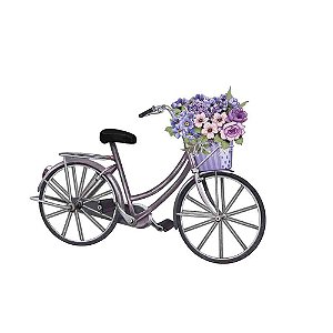Aplique Litoarte APM8-482 8cm Bicicleta com Cesto de Flores