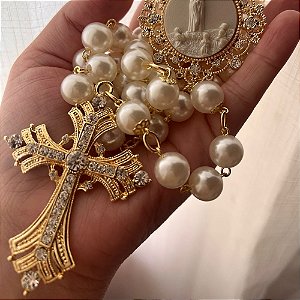 Terço Nossa Senhora de Fátima Auto Relevo