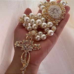 Terço Sagrada Família Cruz 3D