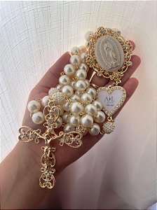 Terço de Nossa Senhora de Guadalupe com as iniciais