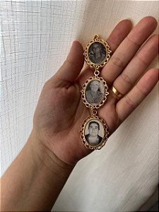 Relicários Triplos Personalizados para buquê