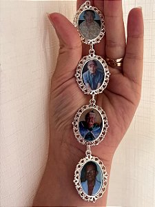 Relicários personalizados quadruplos| Dourado e prata