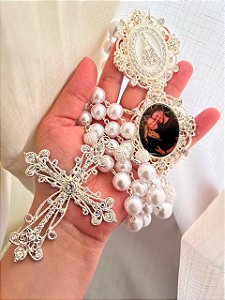 Terço Nossa Senhora Aparecida e relicário de casal