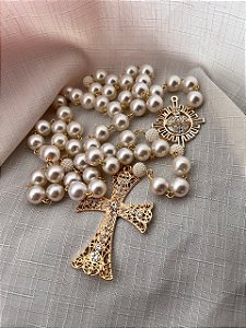 Terço Divino Espirito Santo Dourado