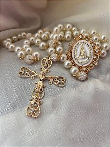 Terço de Nossa Senhora Aparecida Dourado Modelo 03