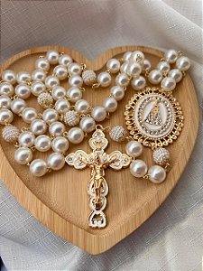 Terço de Nossa Senhora Aparecida Dourado Modelo 05