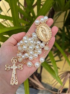 Terço de Nossa Senhora de Guadalupe Dourado