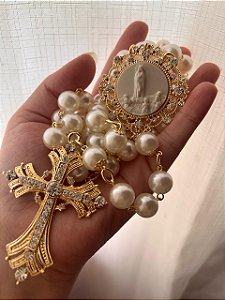 Terço Nossa Senhora de Fátima Dourado