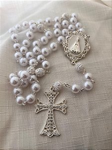 Terço de Nossa Senhora Aparecida Prata Modelo 10
