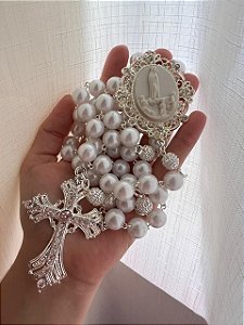 Terço Nossa Senhora De Fatíma Prata modelo 02